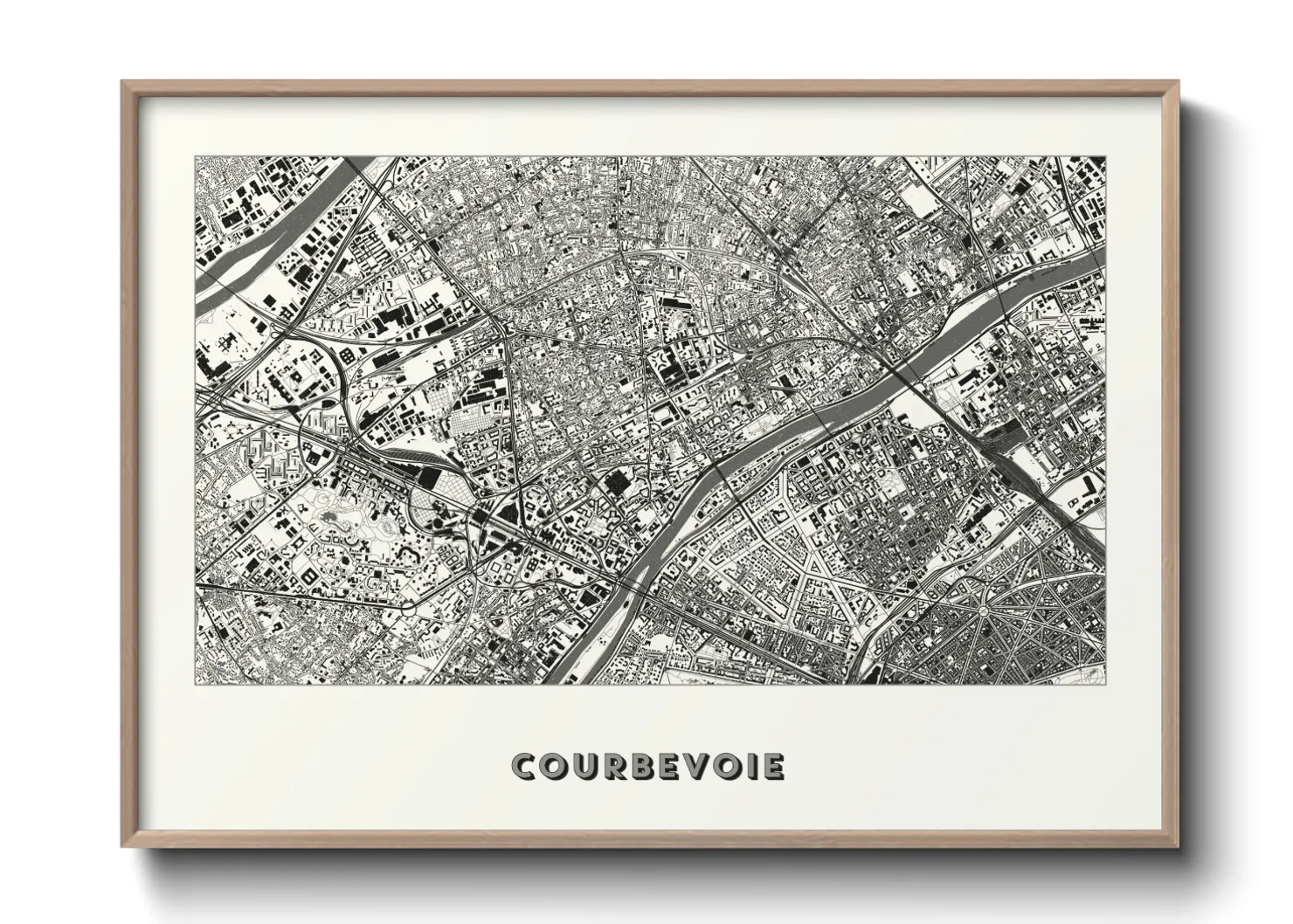 Une affiche de carte sur Courbevoie