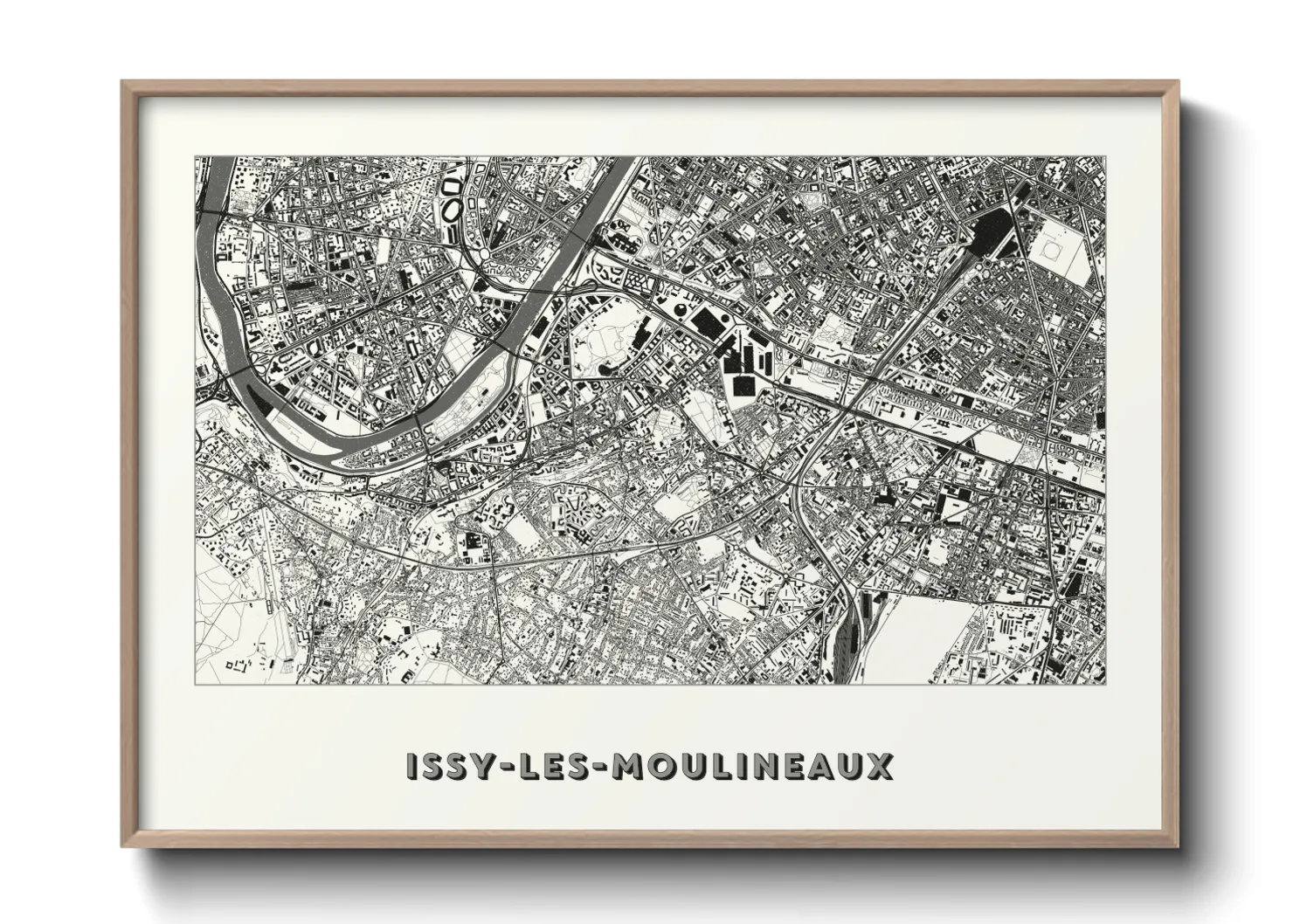 Une affiche de carte sur Issy-les-Moulineaux