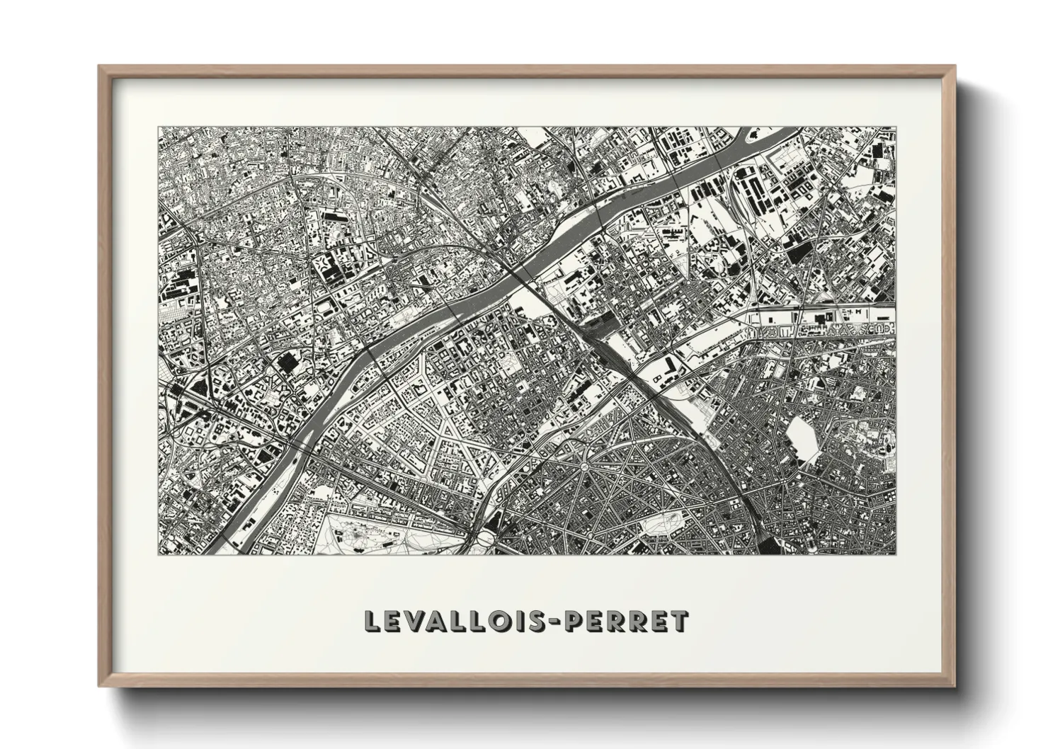 Une affiche de carte sur Levallois-Perret