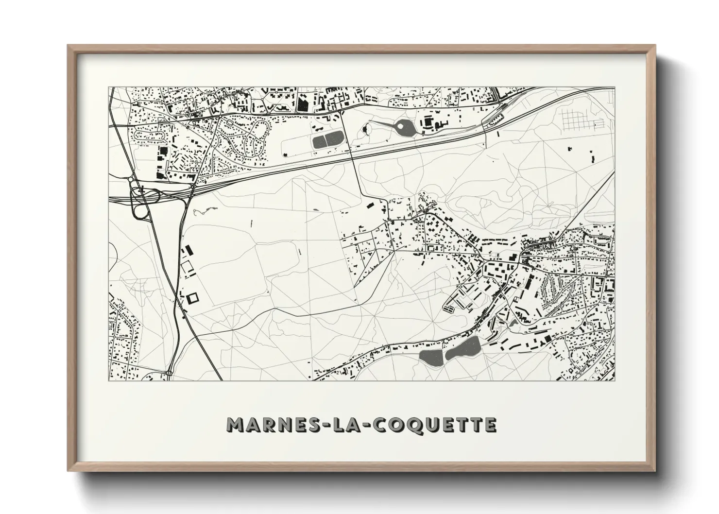 Une affiche de carte sur Marnes-la-Coquette