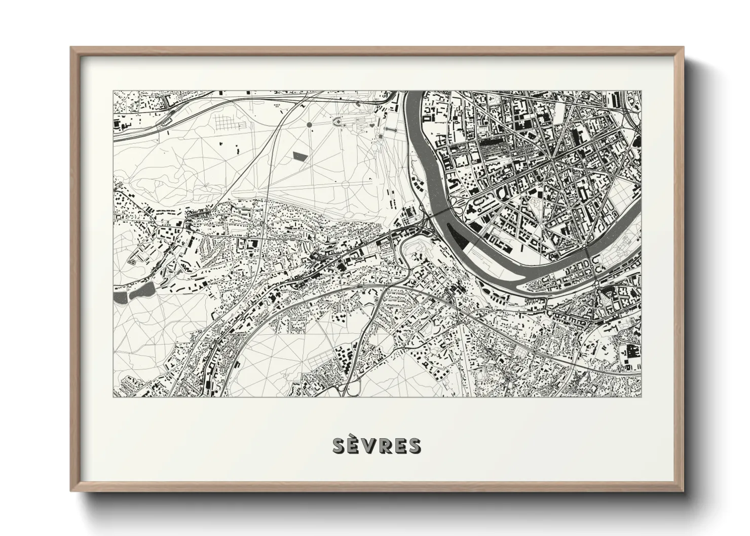 Une affiche de carte sur Sèvres