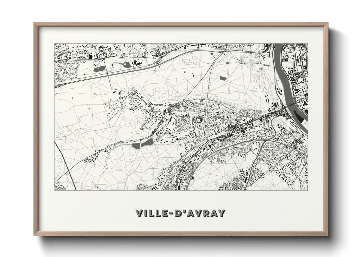 Une affiche de carte sur Ville-d'Avray
