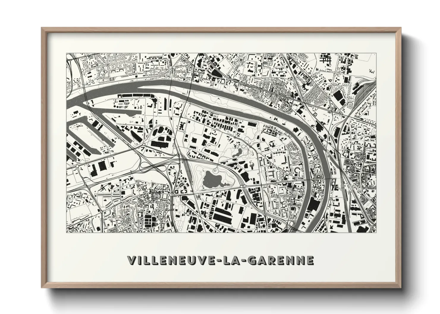 Une affiche de carte sur Villeneuve-la-Garenne