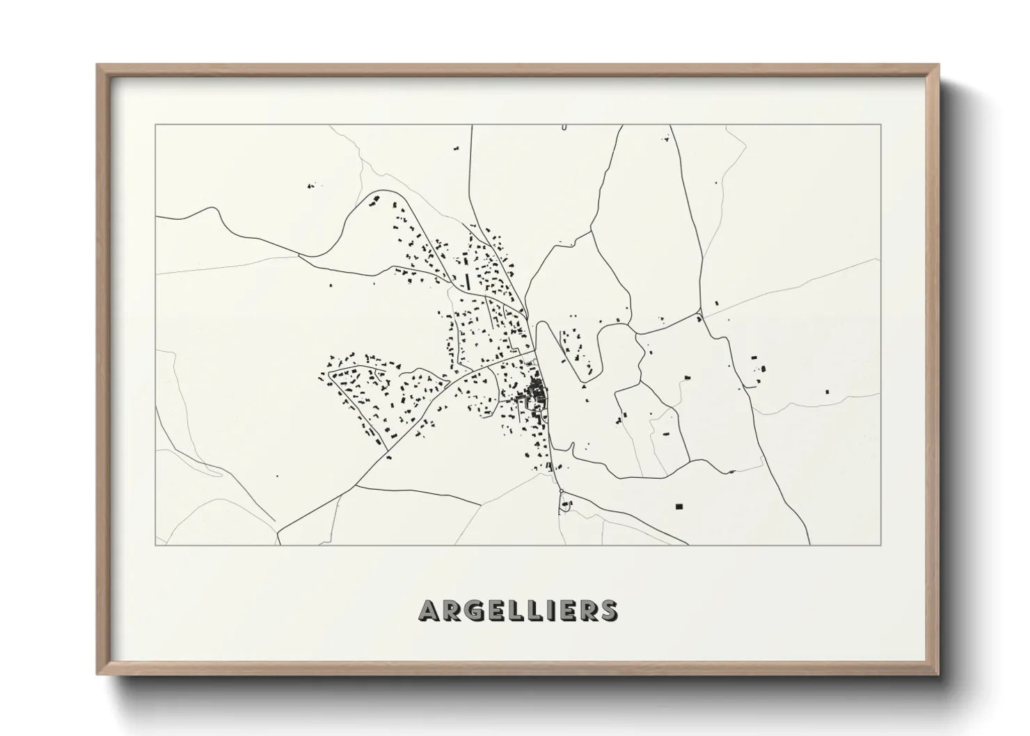 Une affiche de carte sur Argelliers