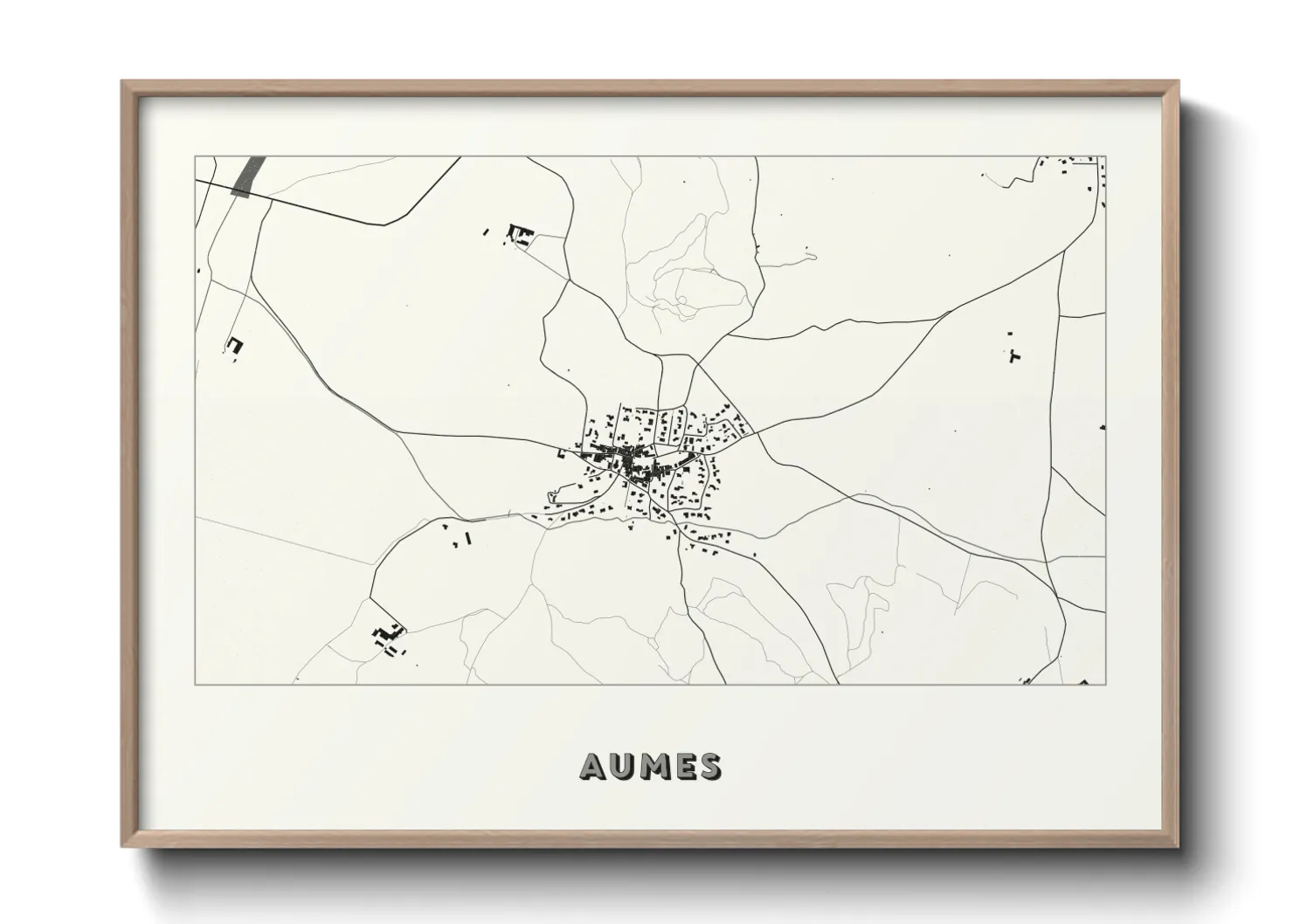 Une affiche de carte sur Aumes