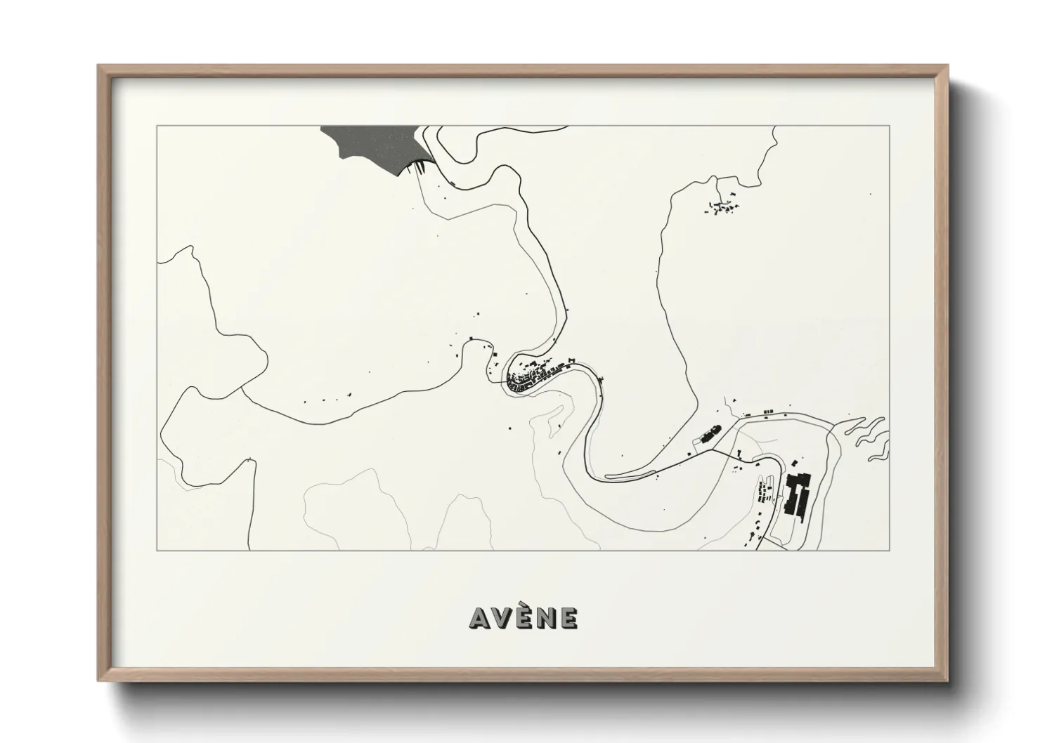 Une affiche de carte sur Avène