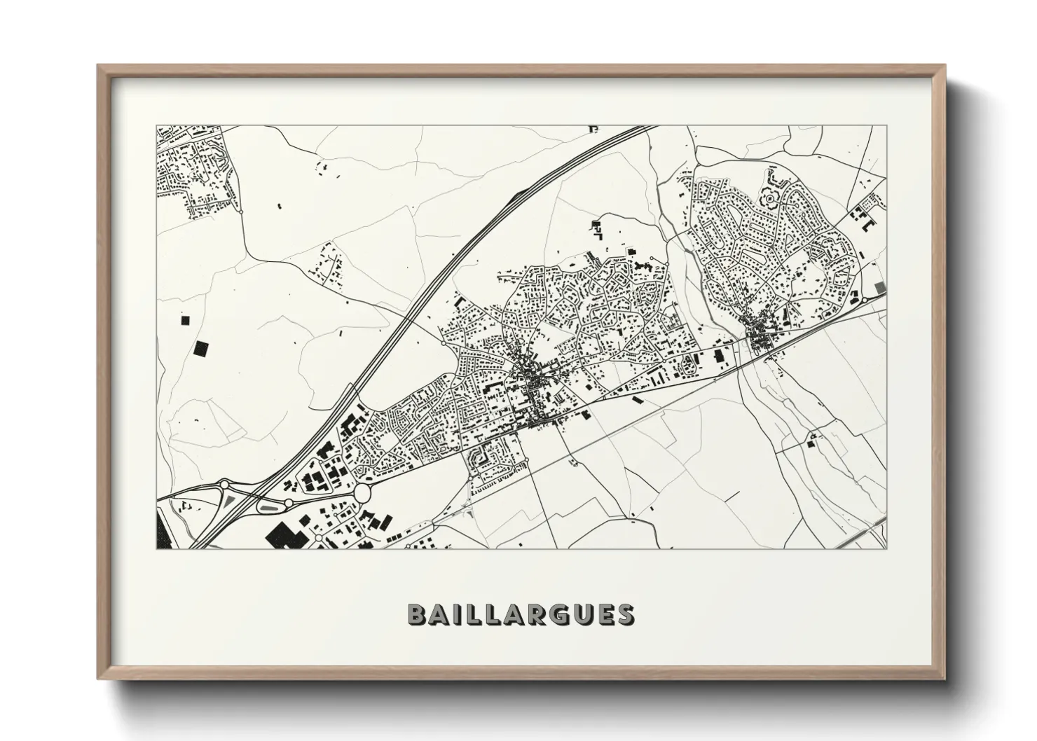 Une affiche de carte sur Baillargues