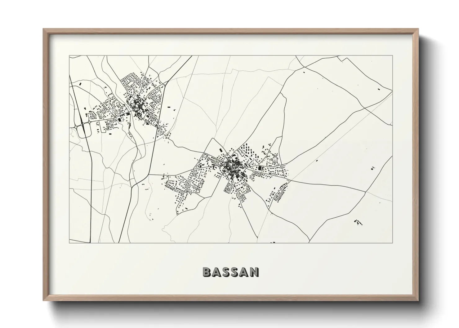 Une affiche de carte sur Bassan