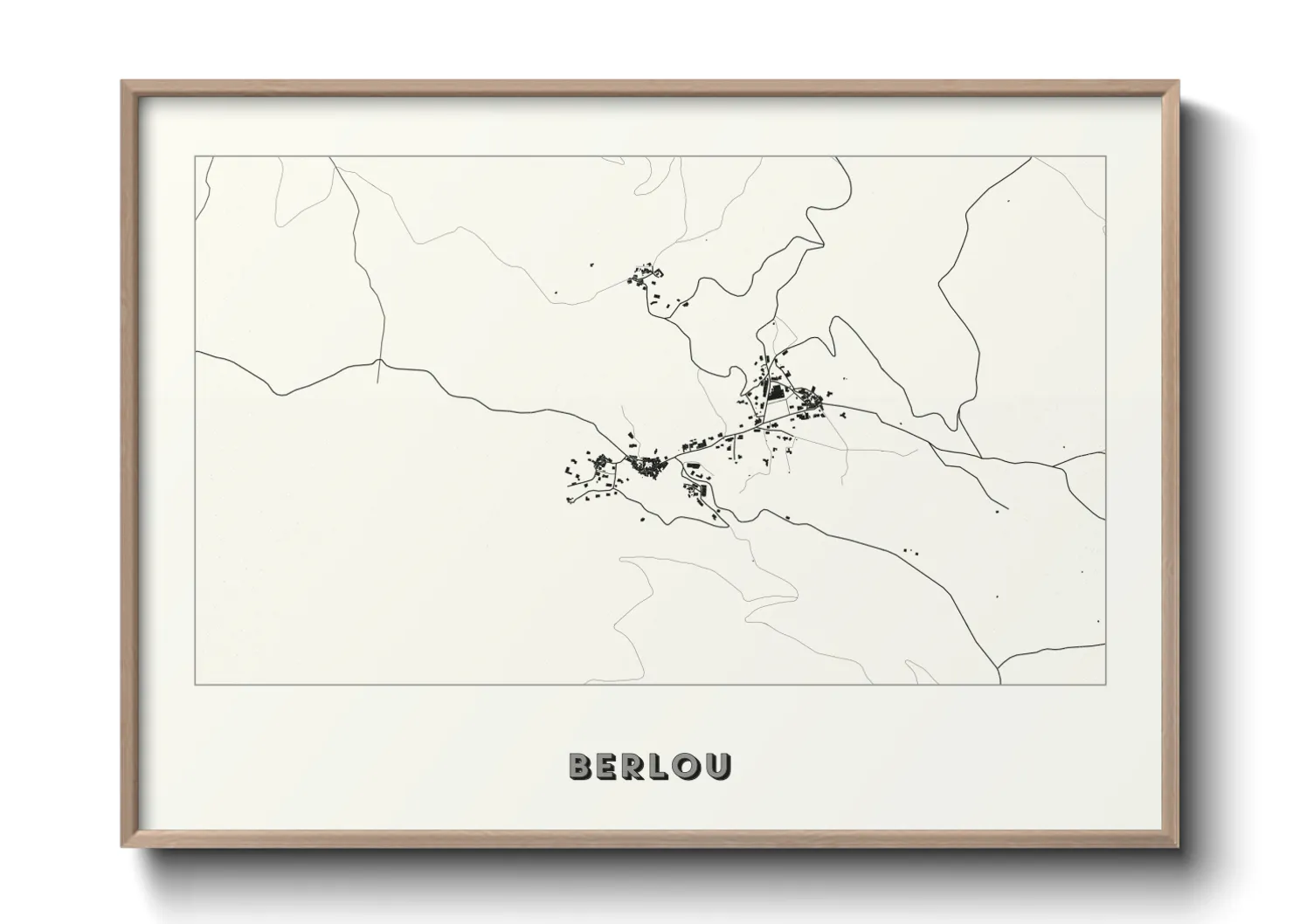 Une affiche de carte sur Berlou