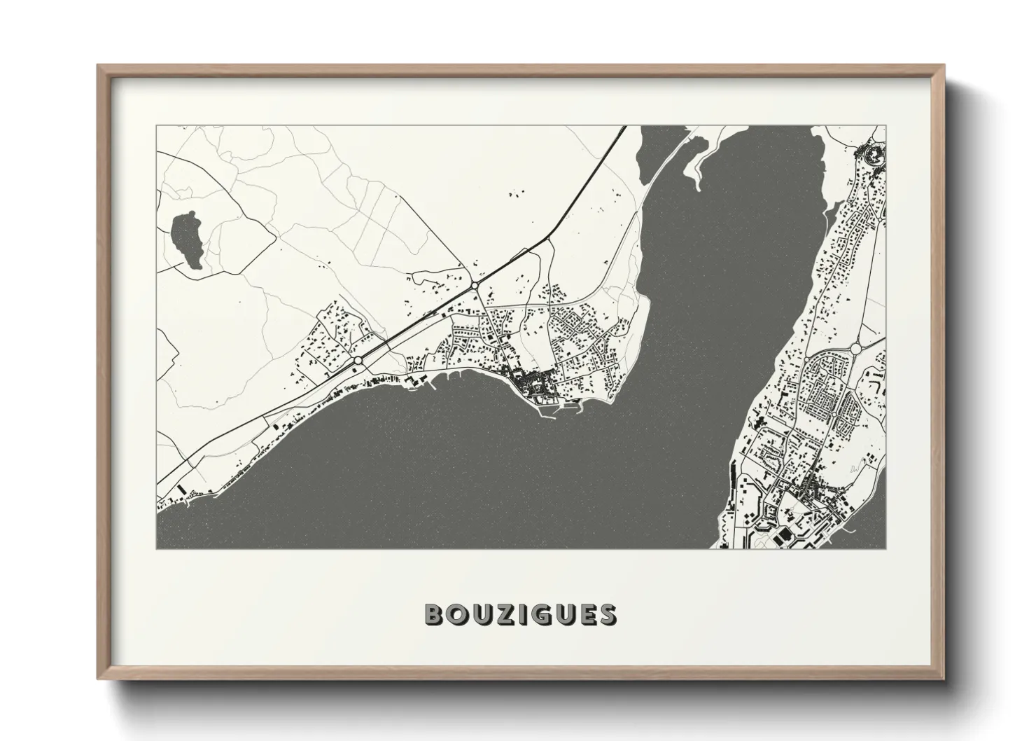 Une affiche de carte sur Bouzigues