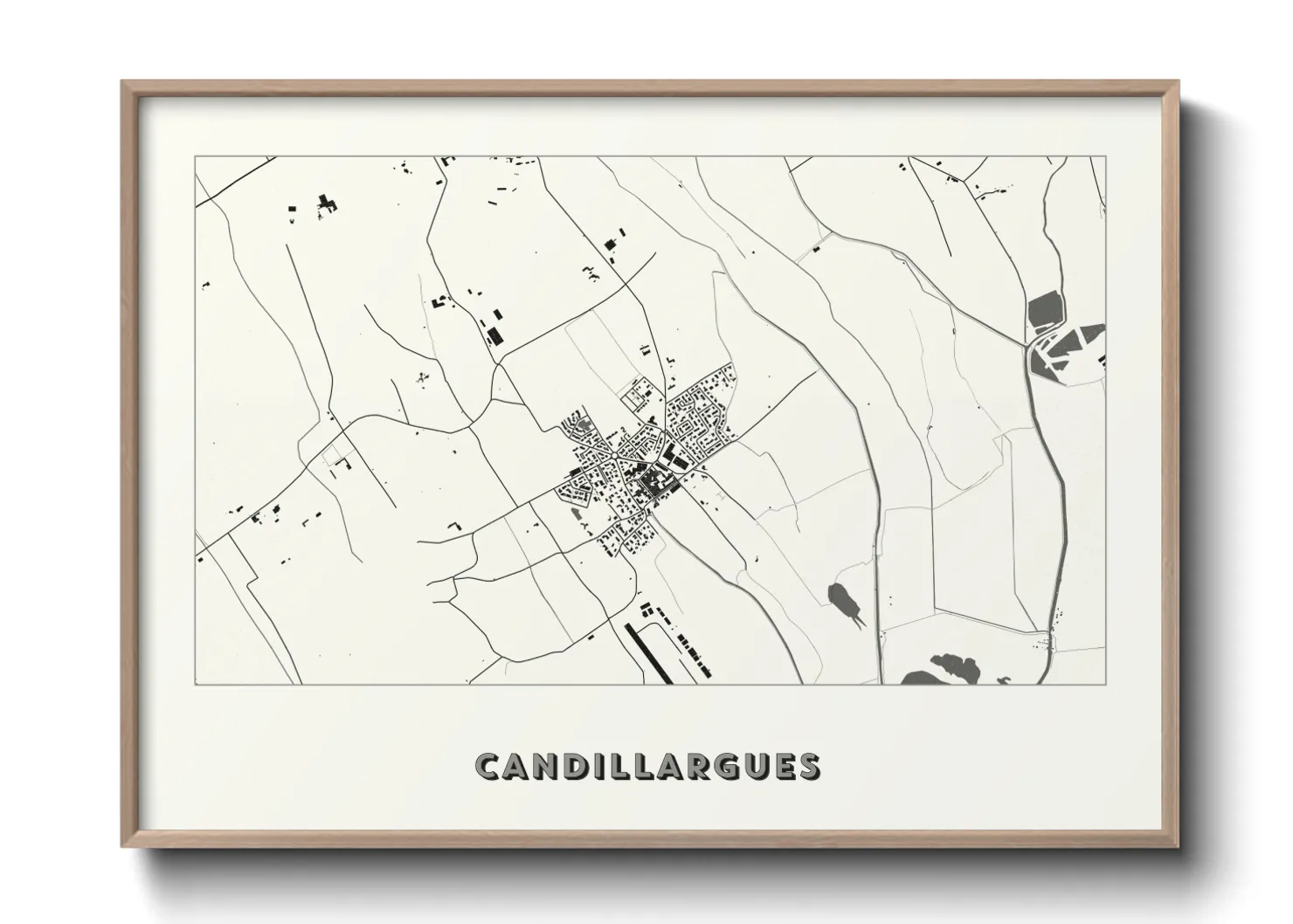 Une affiche de carte sur Candillargues