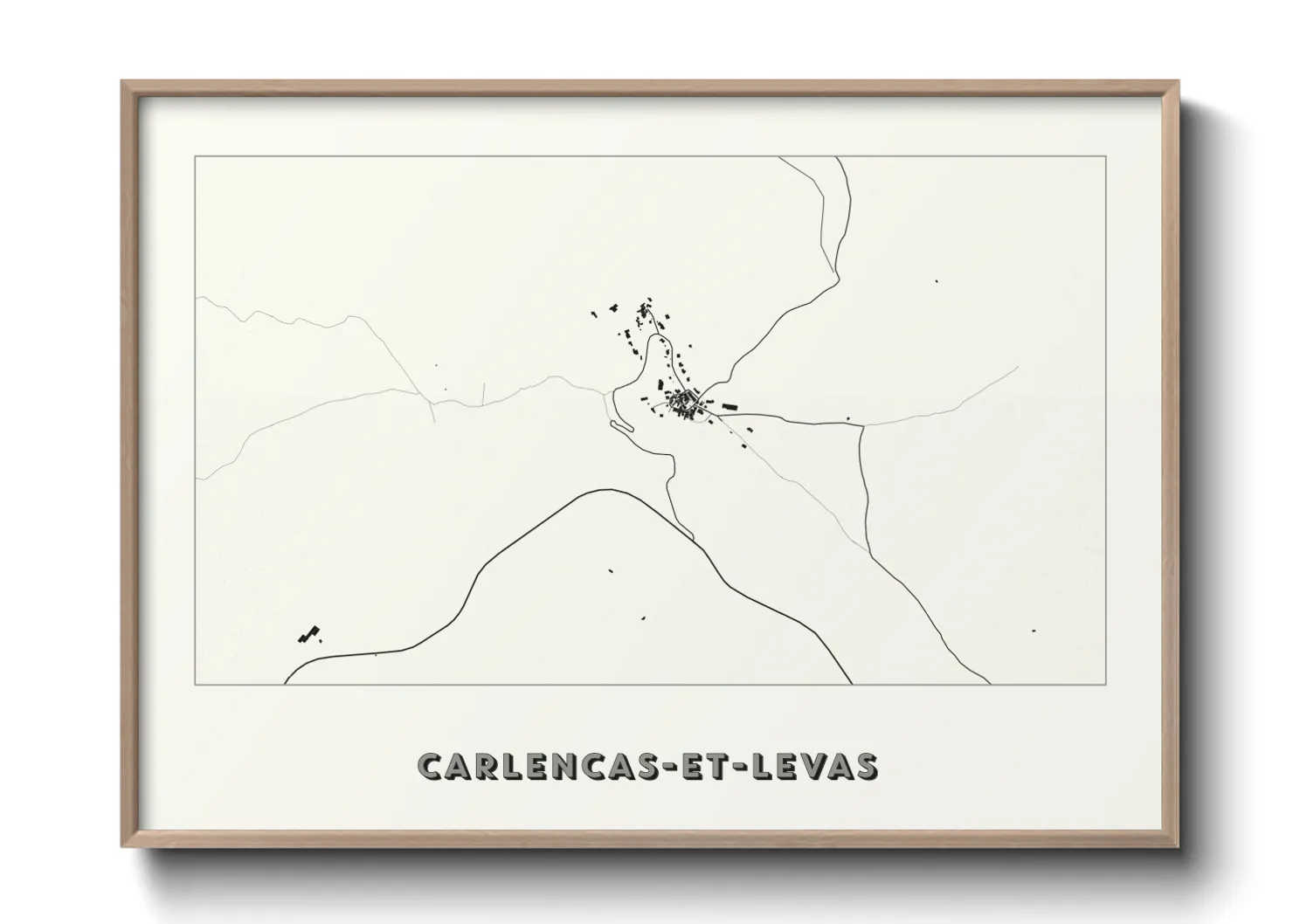 Une affiche de carte sur Carlencas-et-Levas