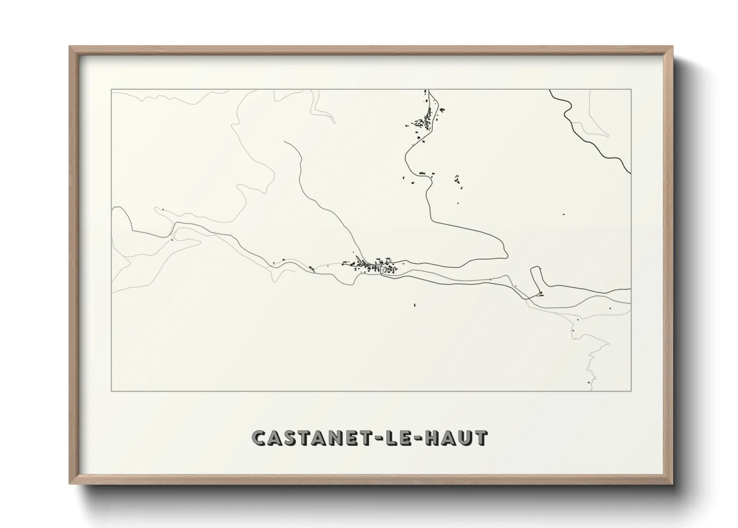 Une affiche de carte sur Castanet-le-Haut