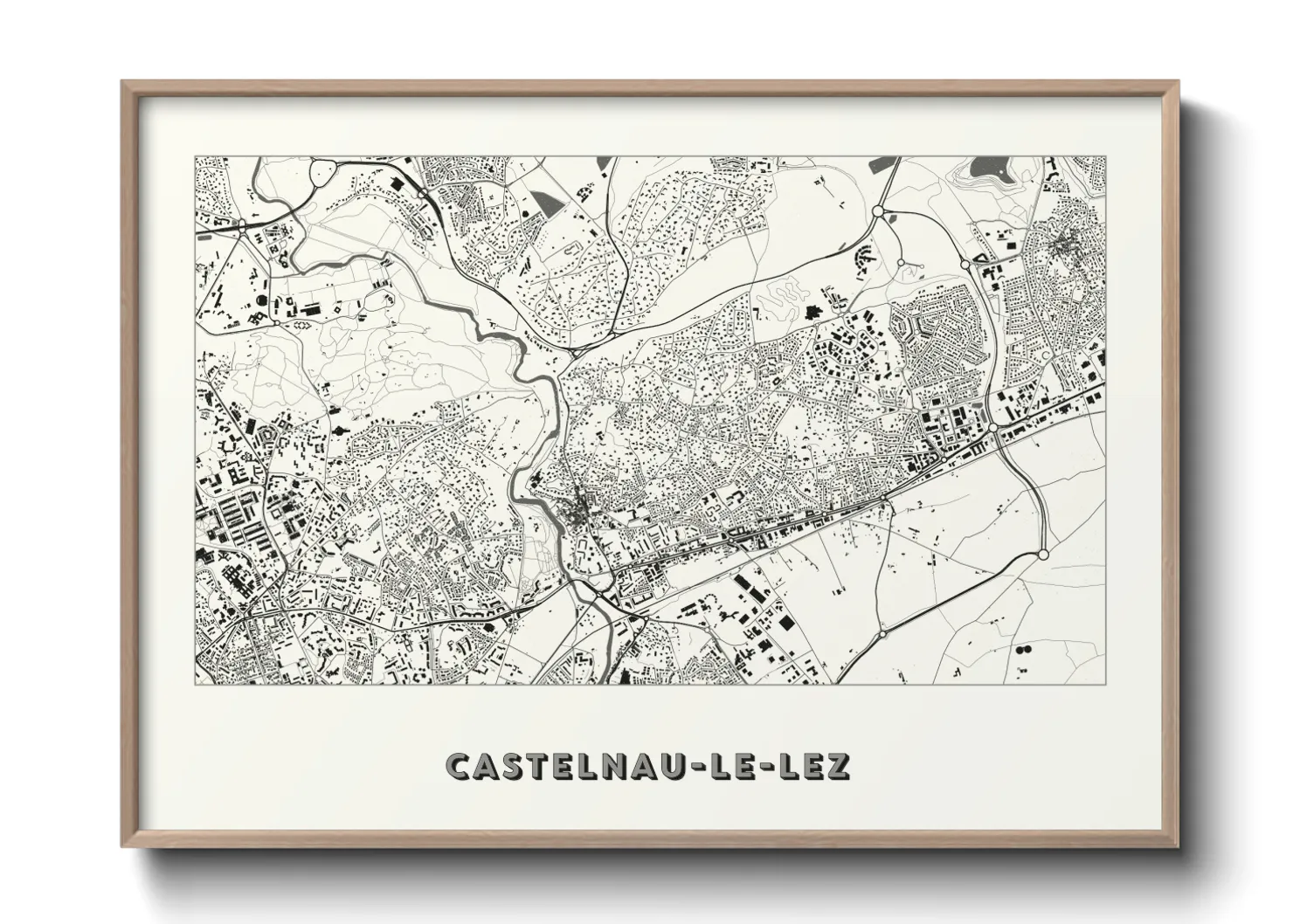 Une affiche de carte sur Castelnau-le-Lez