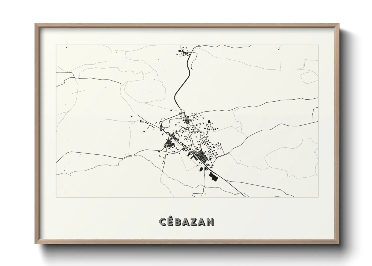 Une affiche de carte sur Cébazan