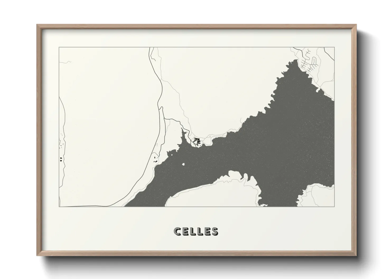 Une affiche de carte sur Celles