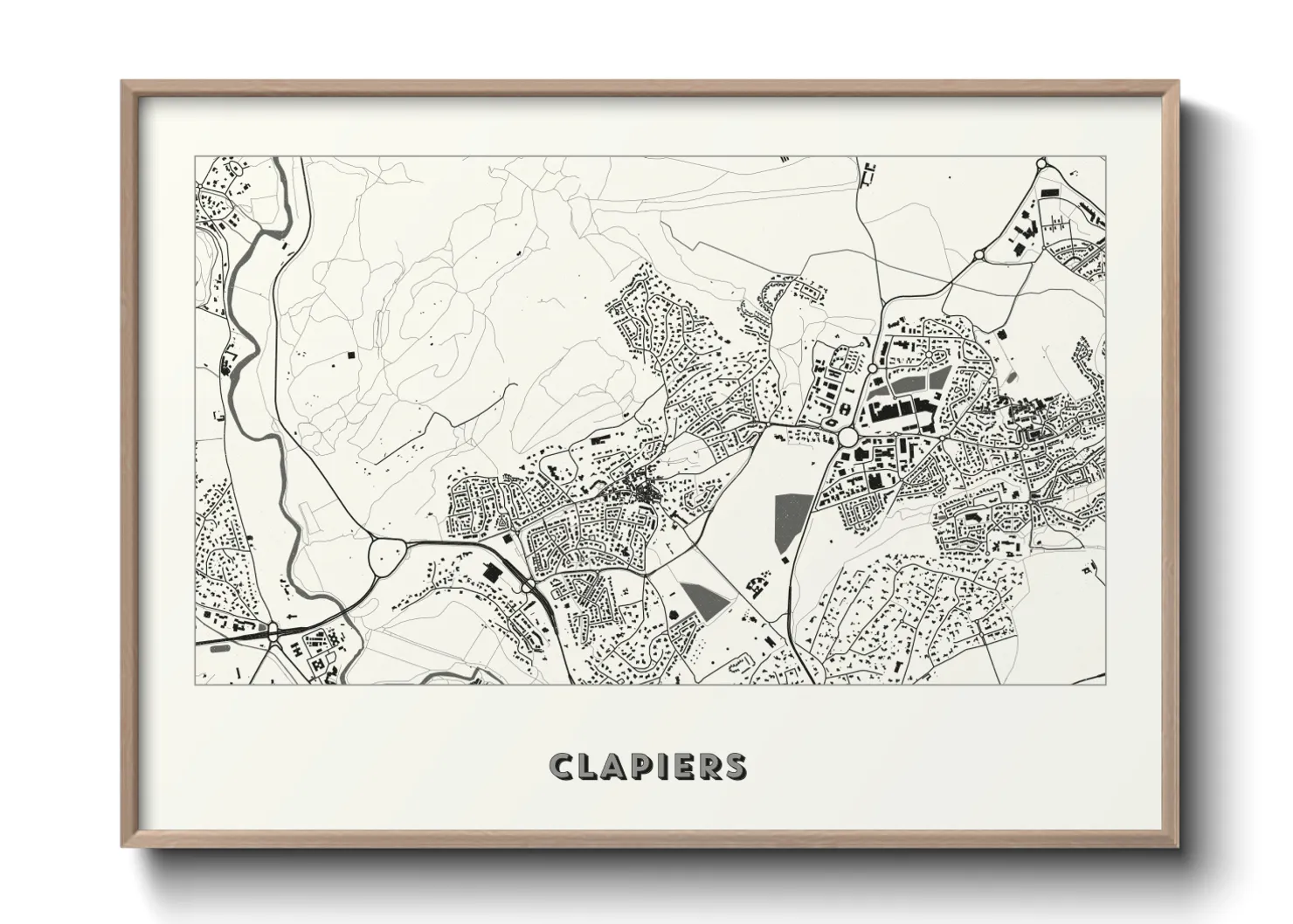 Une affiche de carte sur Clapiers