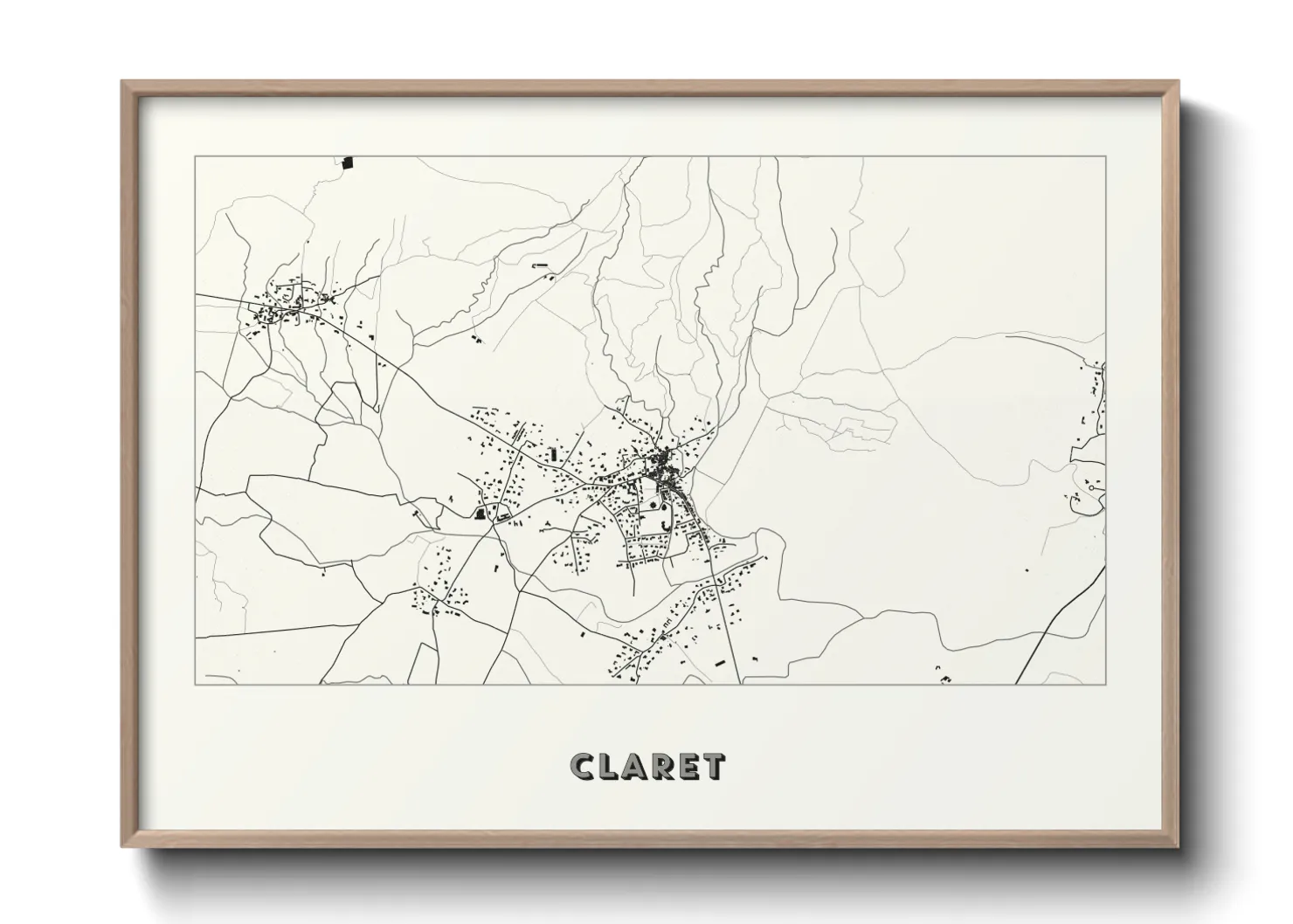 Une affiche de carte sur Claret