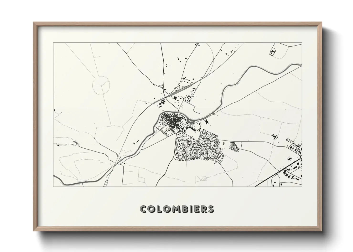Une affiche de carte sur Colombiers