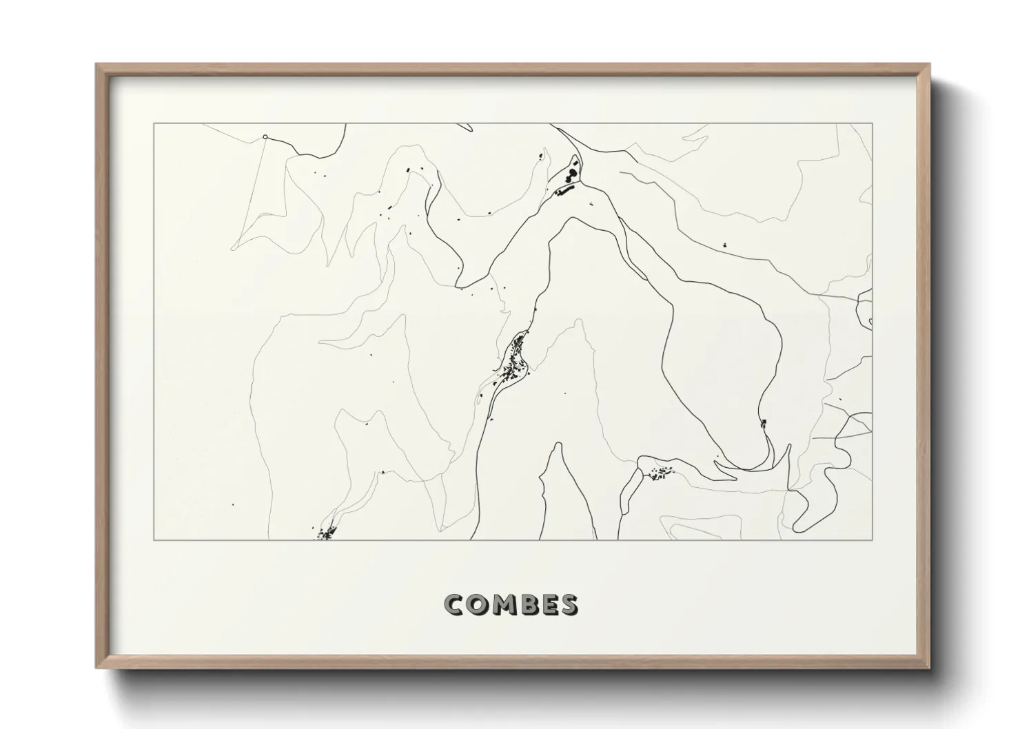 Une affiche de carte sur Combes