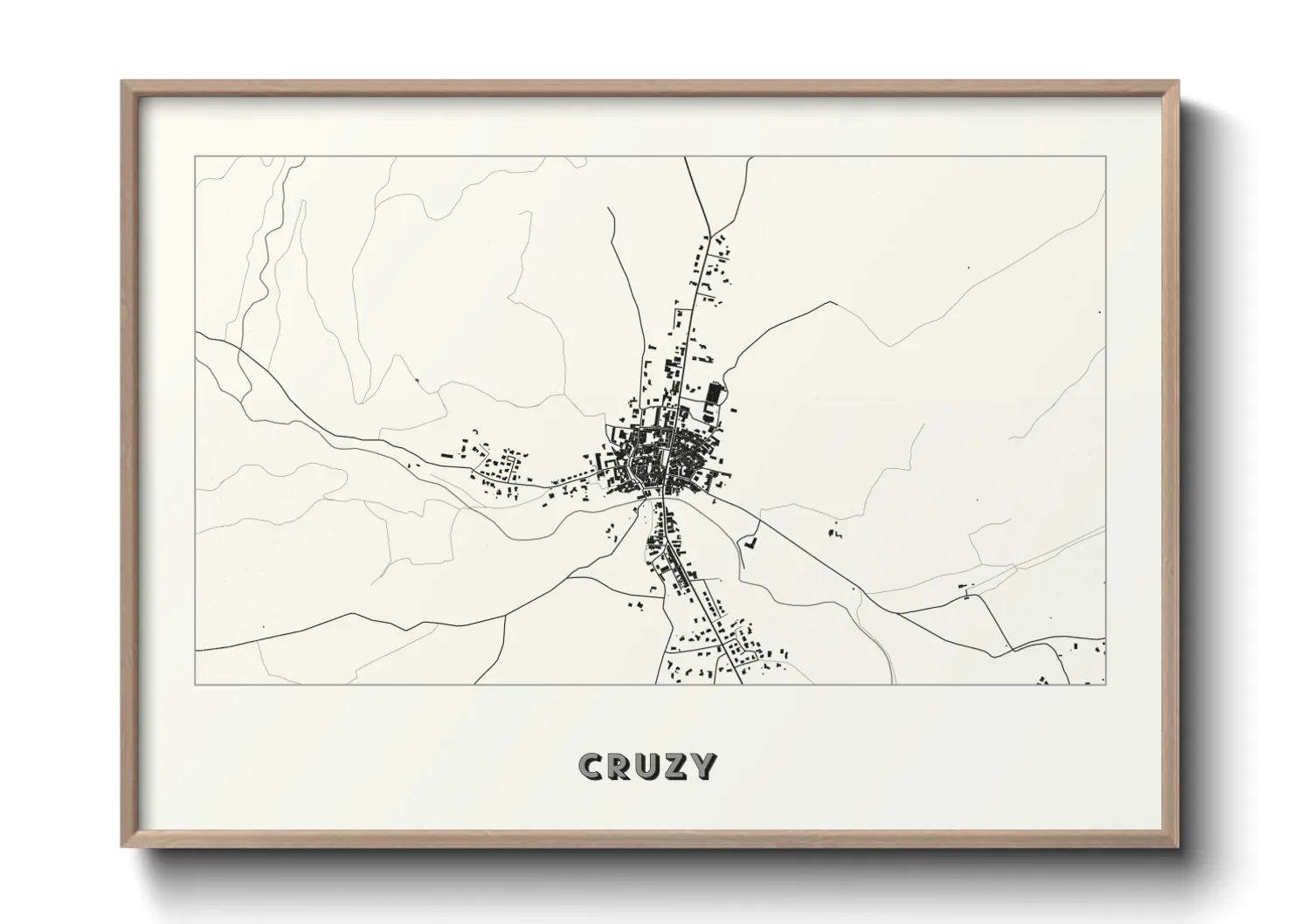 Une affiche de carte sur Cruzy
