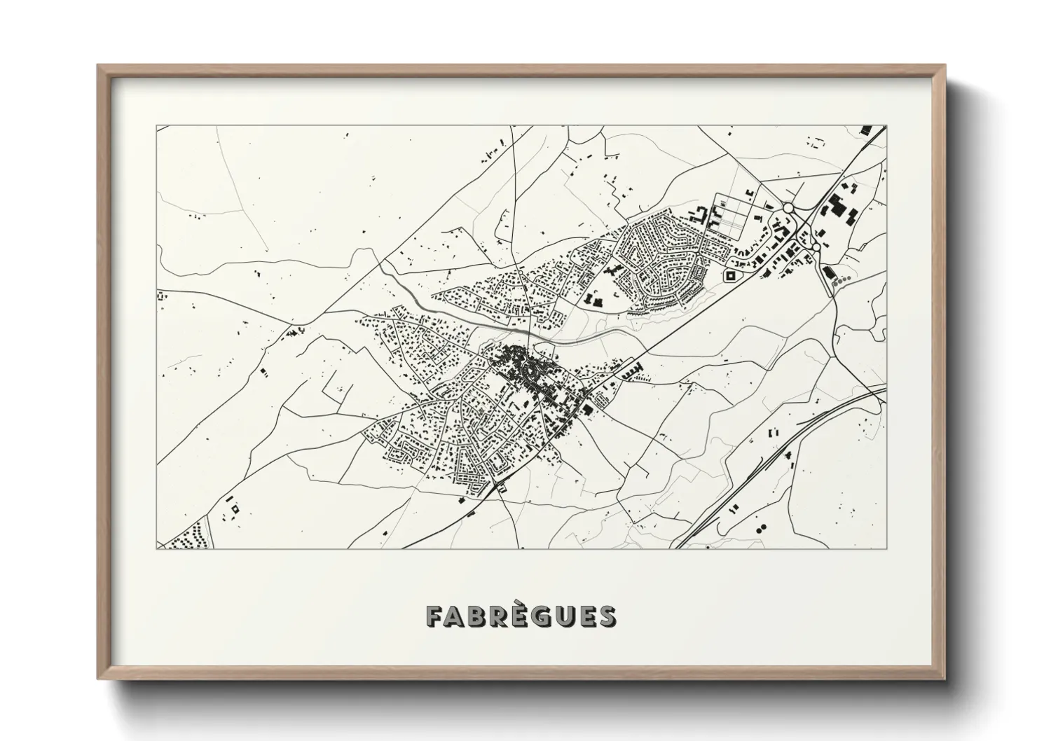 Une affiche de carte sur Fabrègues