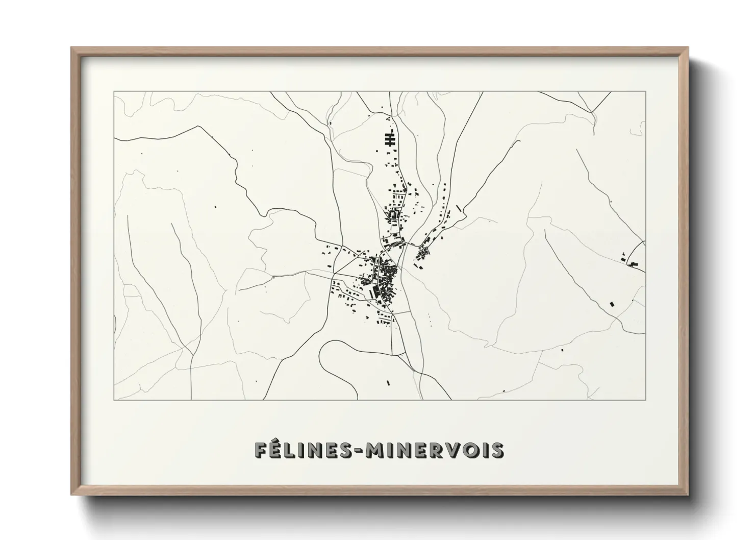 Une affiche de carte sur Félines-Minervois