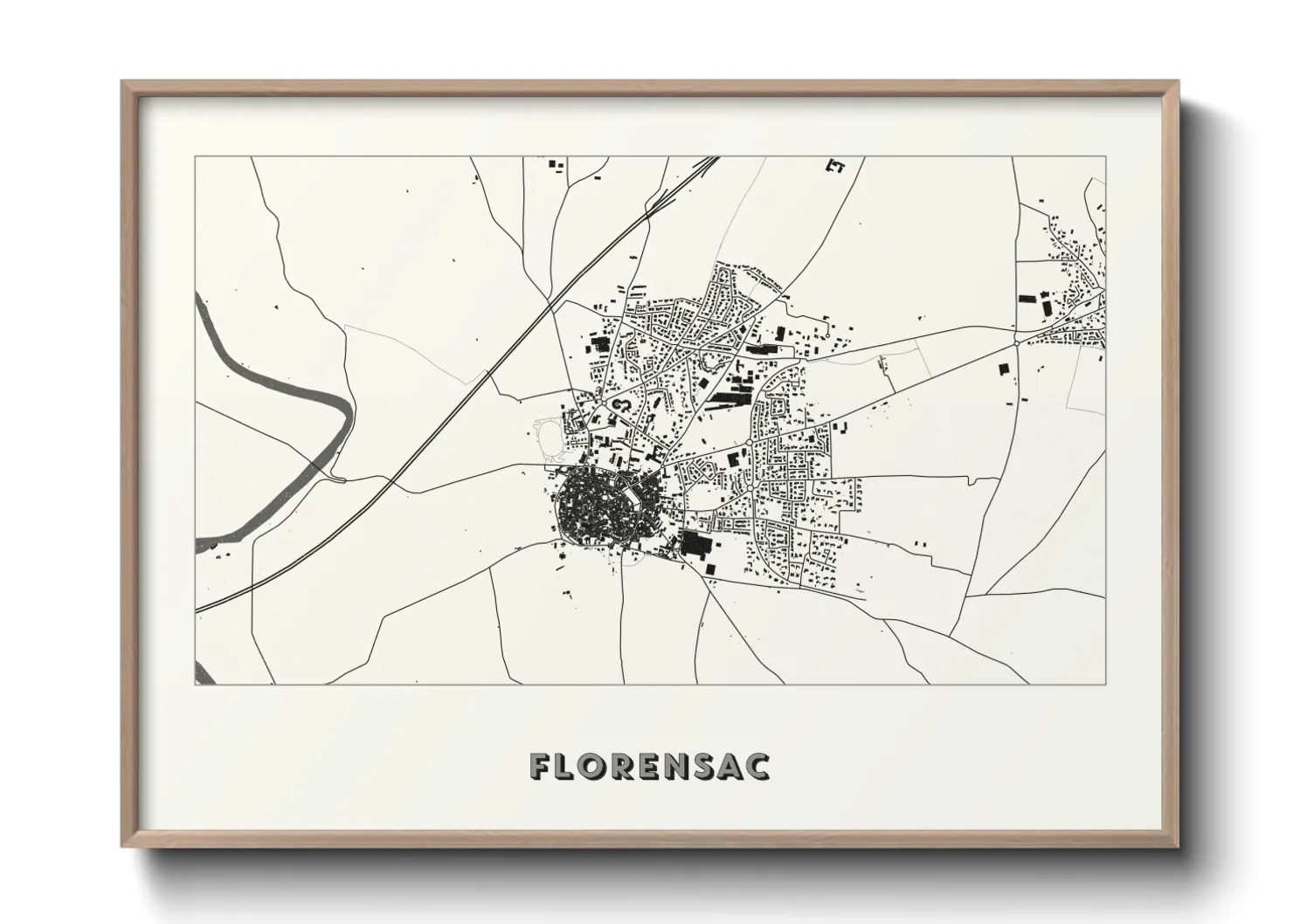 Une affiche de carte sur Florensac