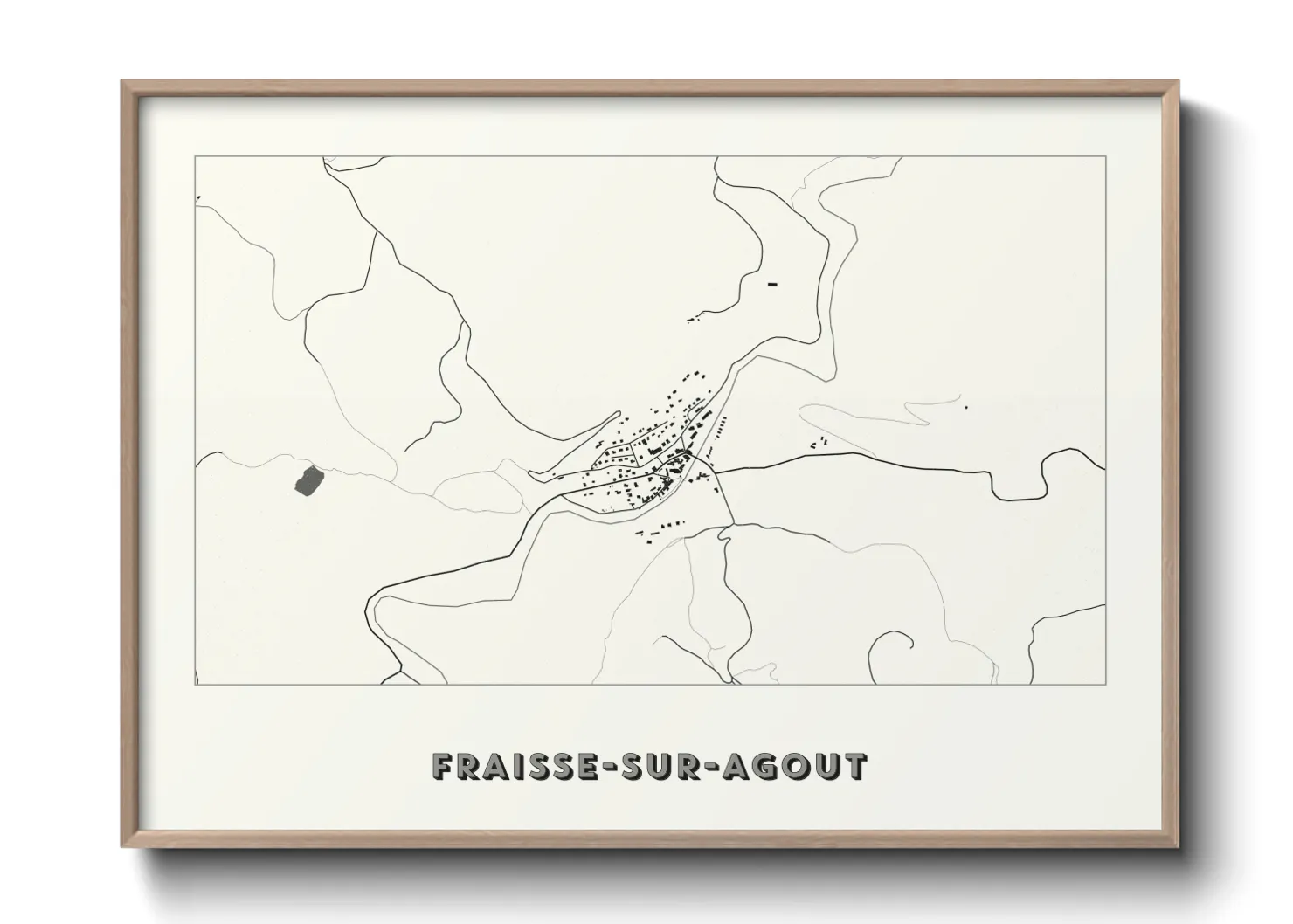 Une affiche de carte sur Fraisse-sur-Agout
