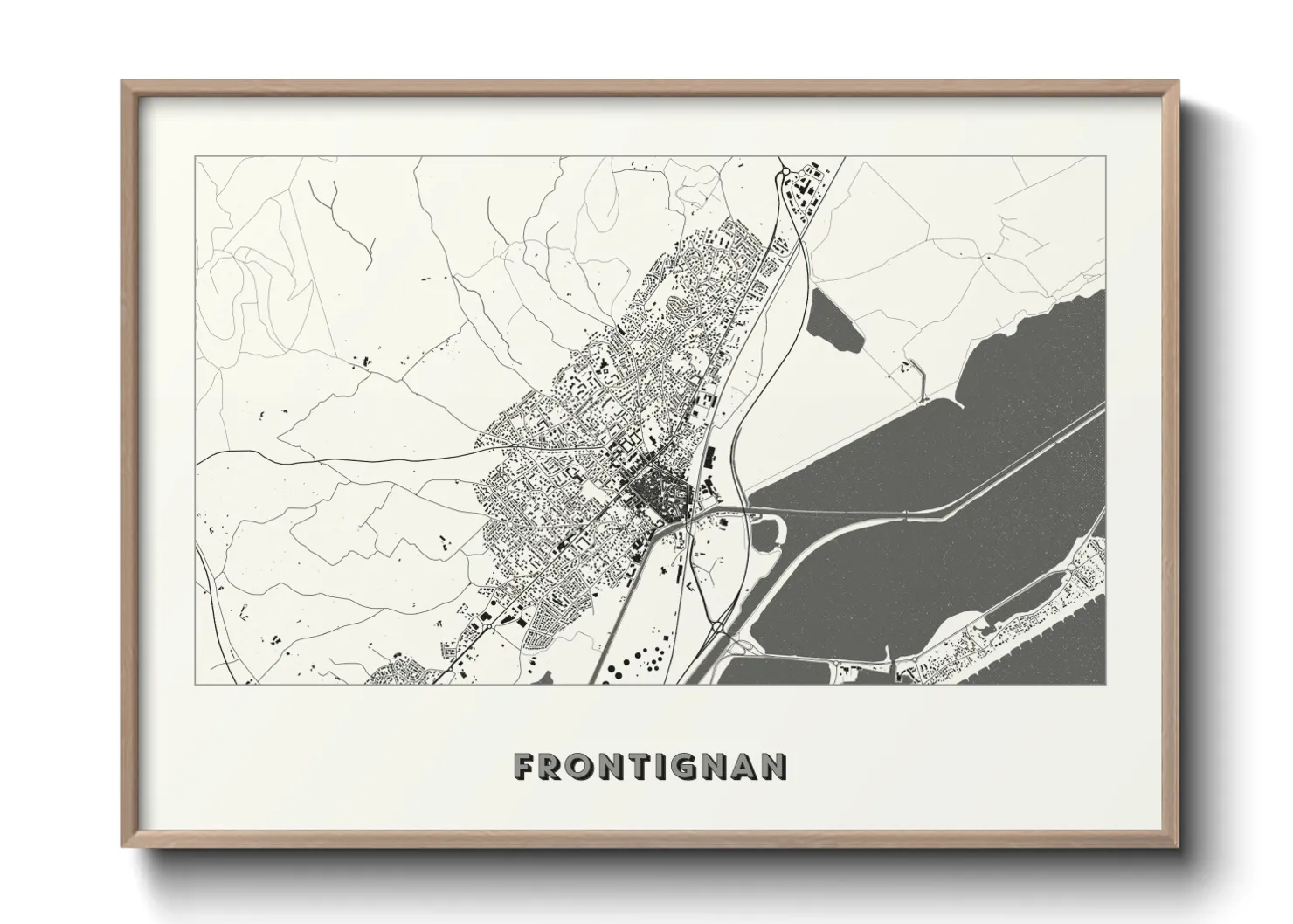 Une affiche de carte sur Frontignan