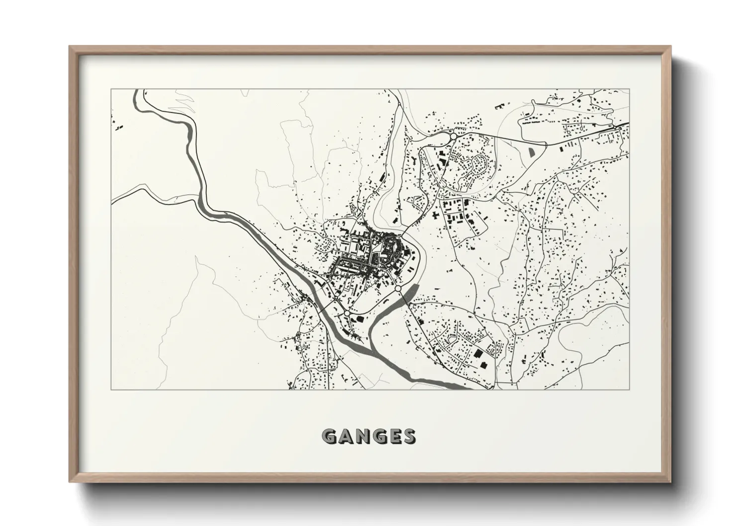 Une affiche de carte sur Ganges