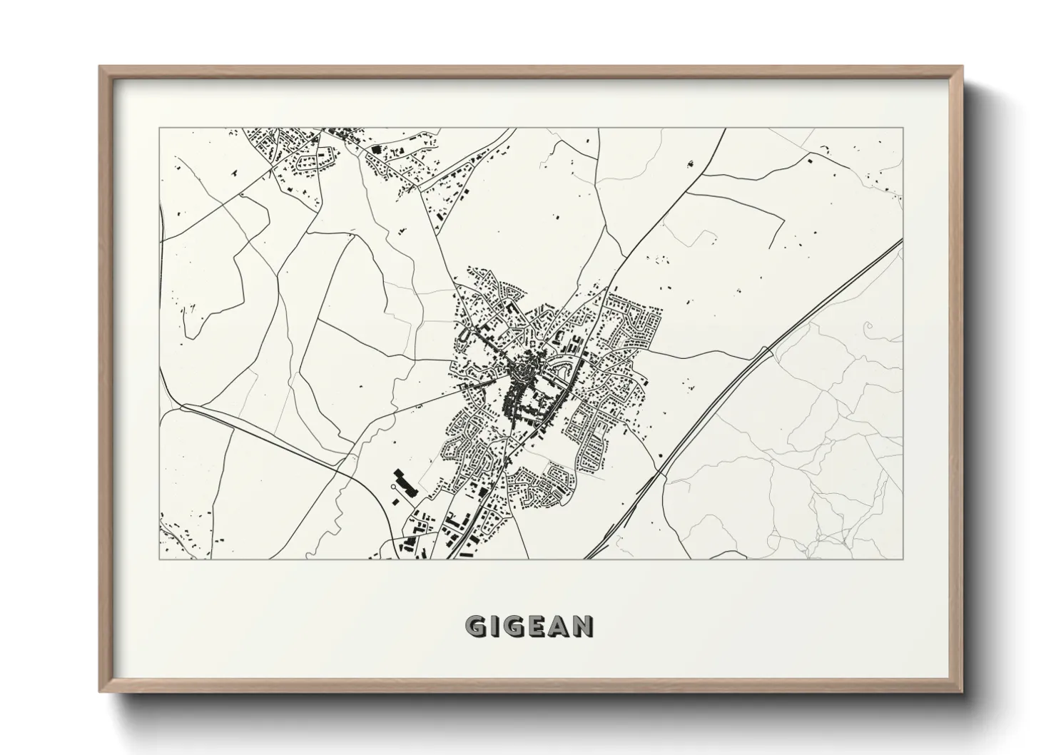 Une affiche de carte sur Gigean