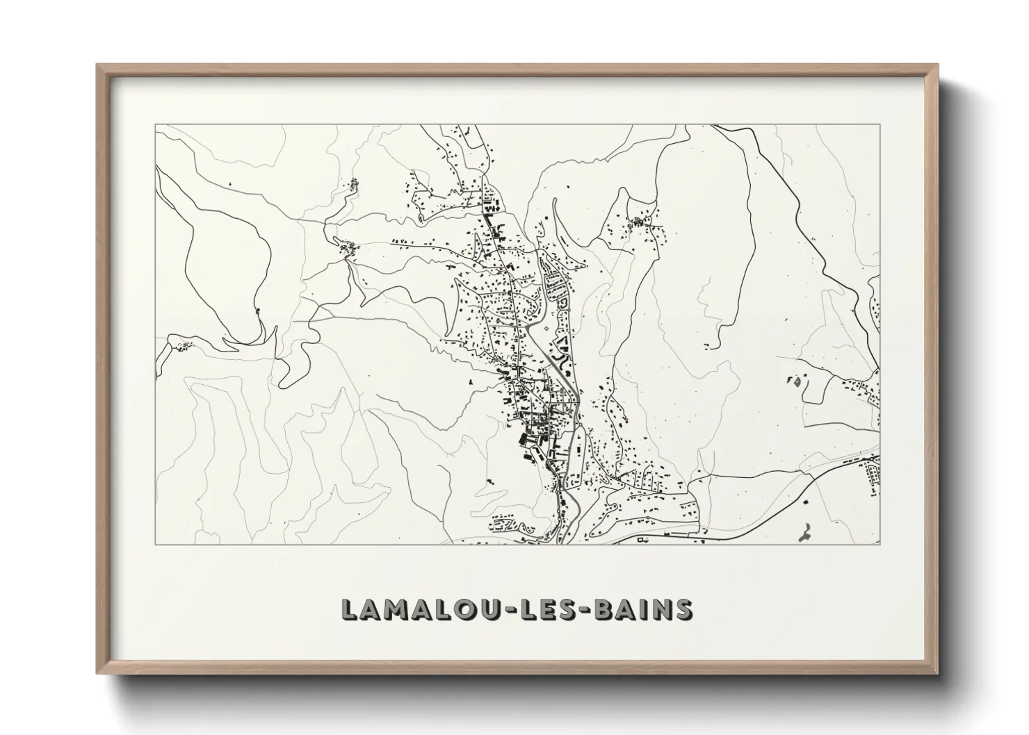 Une affiche de carte sur Lamalou-les-Bains