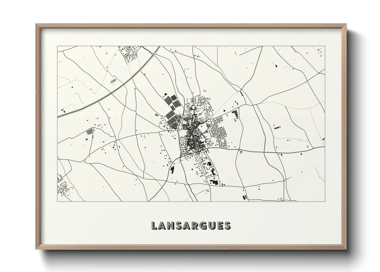 Une affiche de carte sur Lansargues