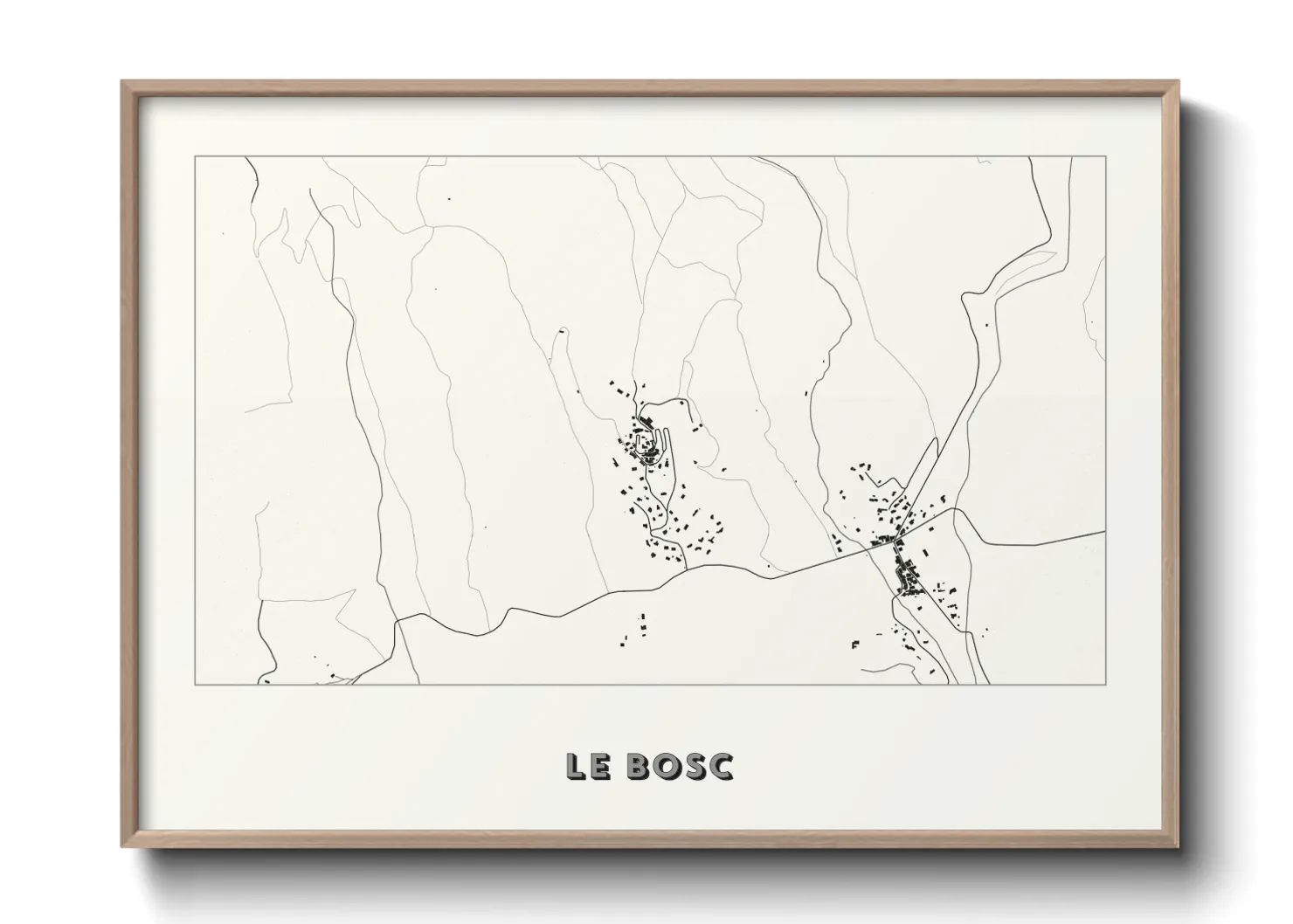 Une affiche de carte sur Le Bosc