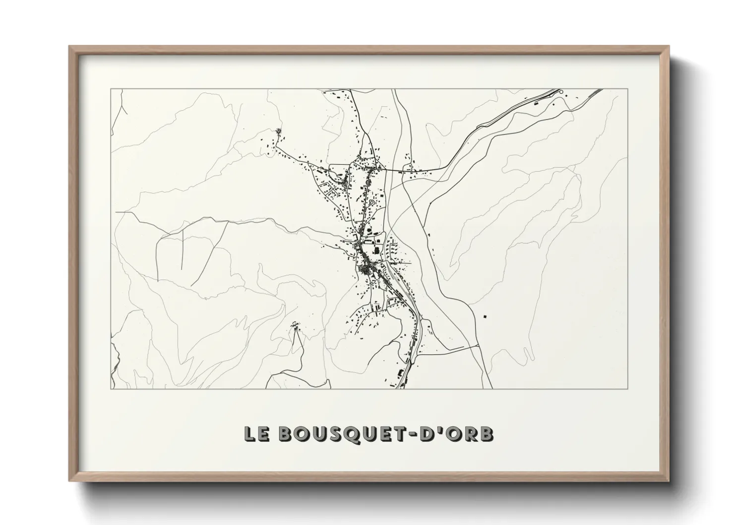 Une affiche de carte sur Le Bousquet-d'Orb