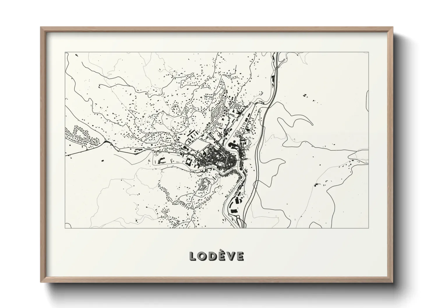 Une affiche de carte sur Lodève