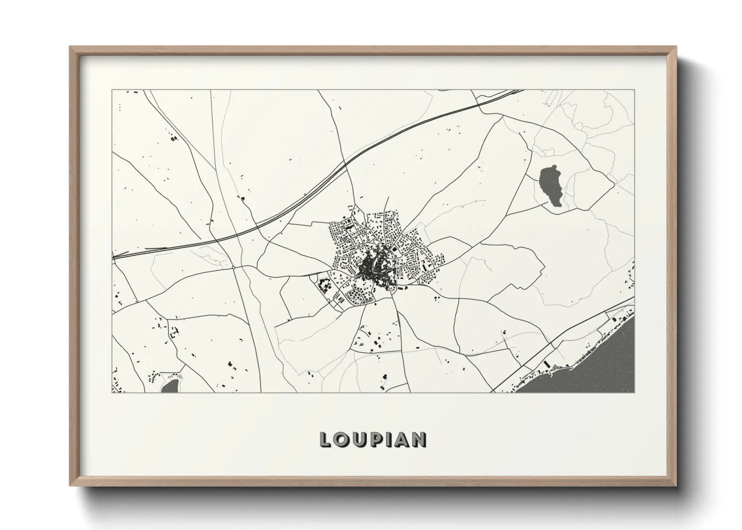 Une affiche de carte sur Loupian