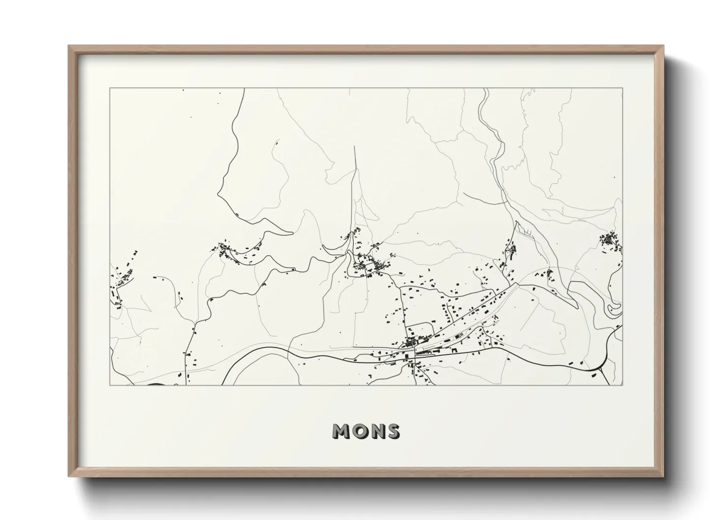 Une affiche de carte sur Mons