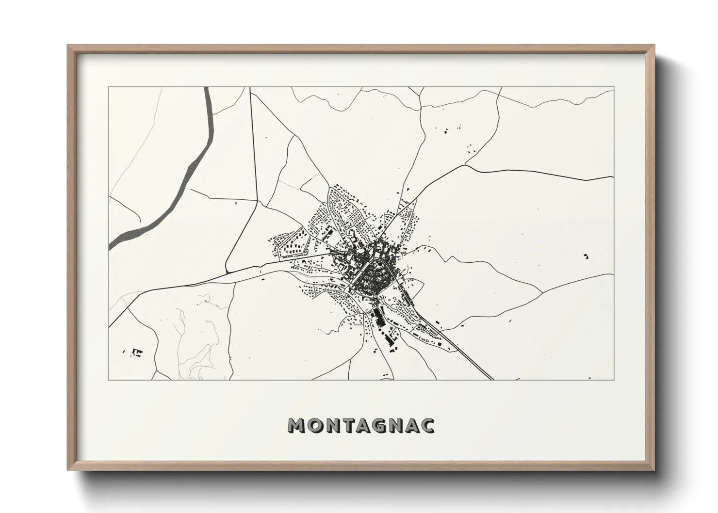 Une affiche de carte sur Montagnac