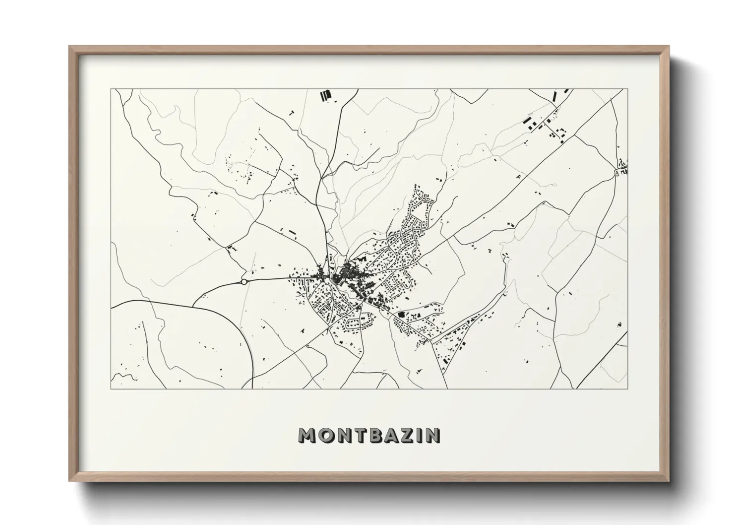Une affiche de carte sur Montbazin