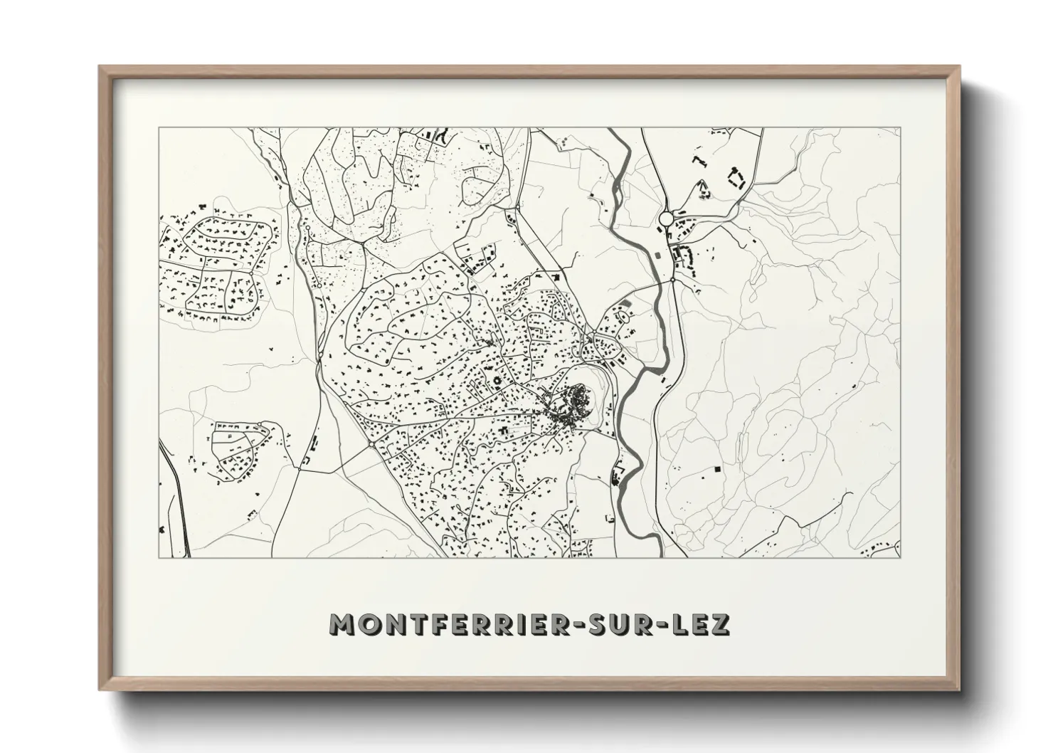 Une affiche de carte sur Montferrier-sur-Lez