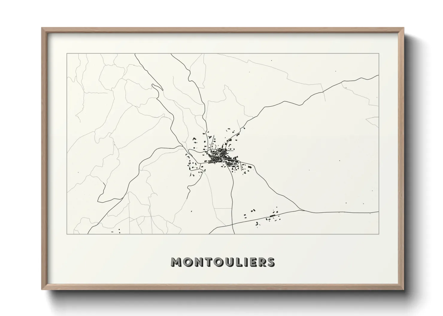 Une affiche de carte sur Montouliers