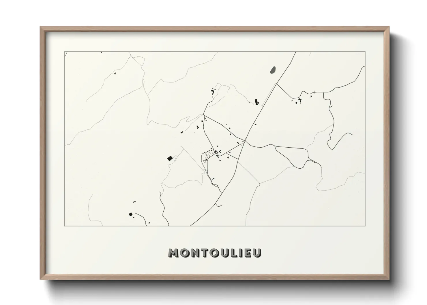 Une affiche de carte sur Montoulieu