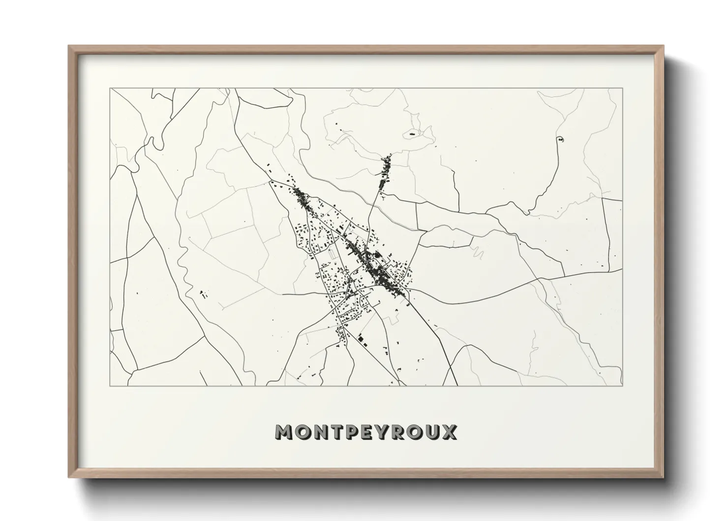 Une affiche de carte sur Montpeyroux