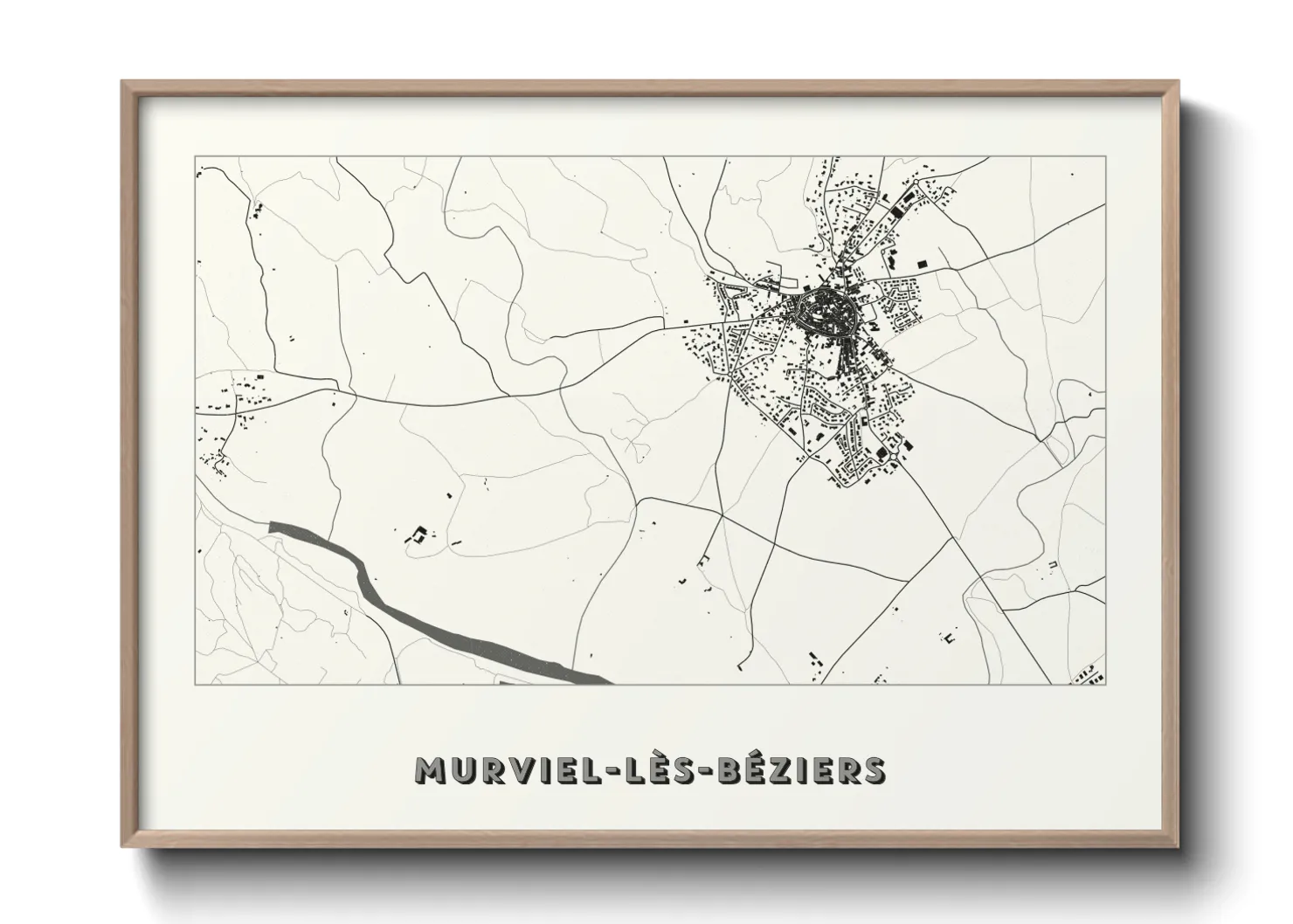 Une affiche de carte sur Murviel-lès-Béziers