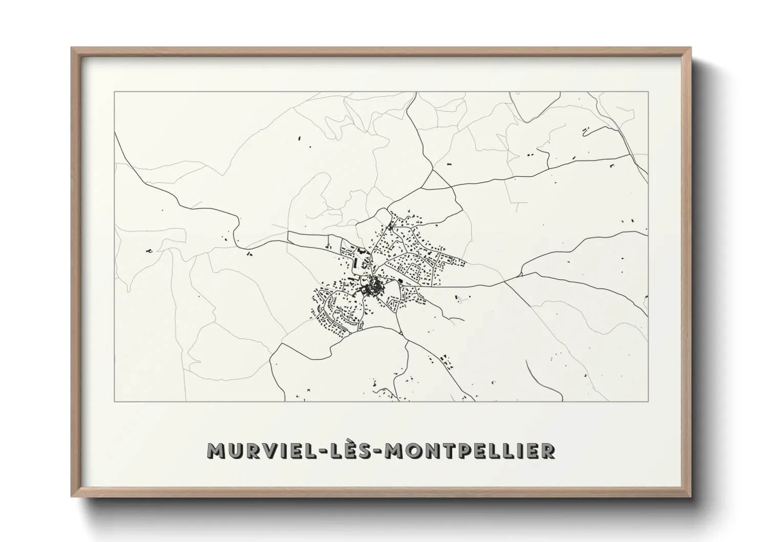 Une affiche de carte sur Murviel-lès-Montpellier