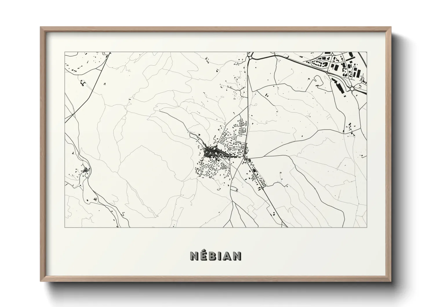 Une affiche de carte sur Nébian