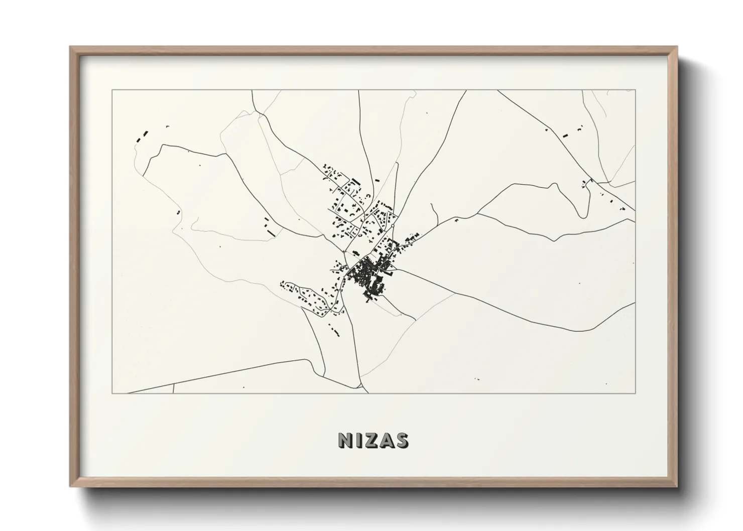 Une affiche de carte sur Nizas
