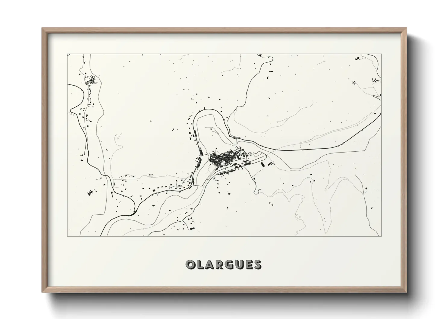 Une affiche de carte sur Olargues